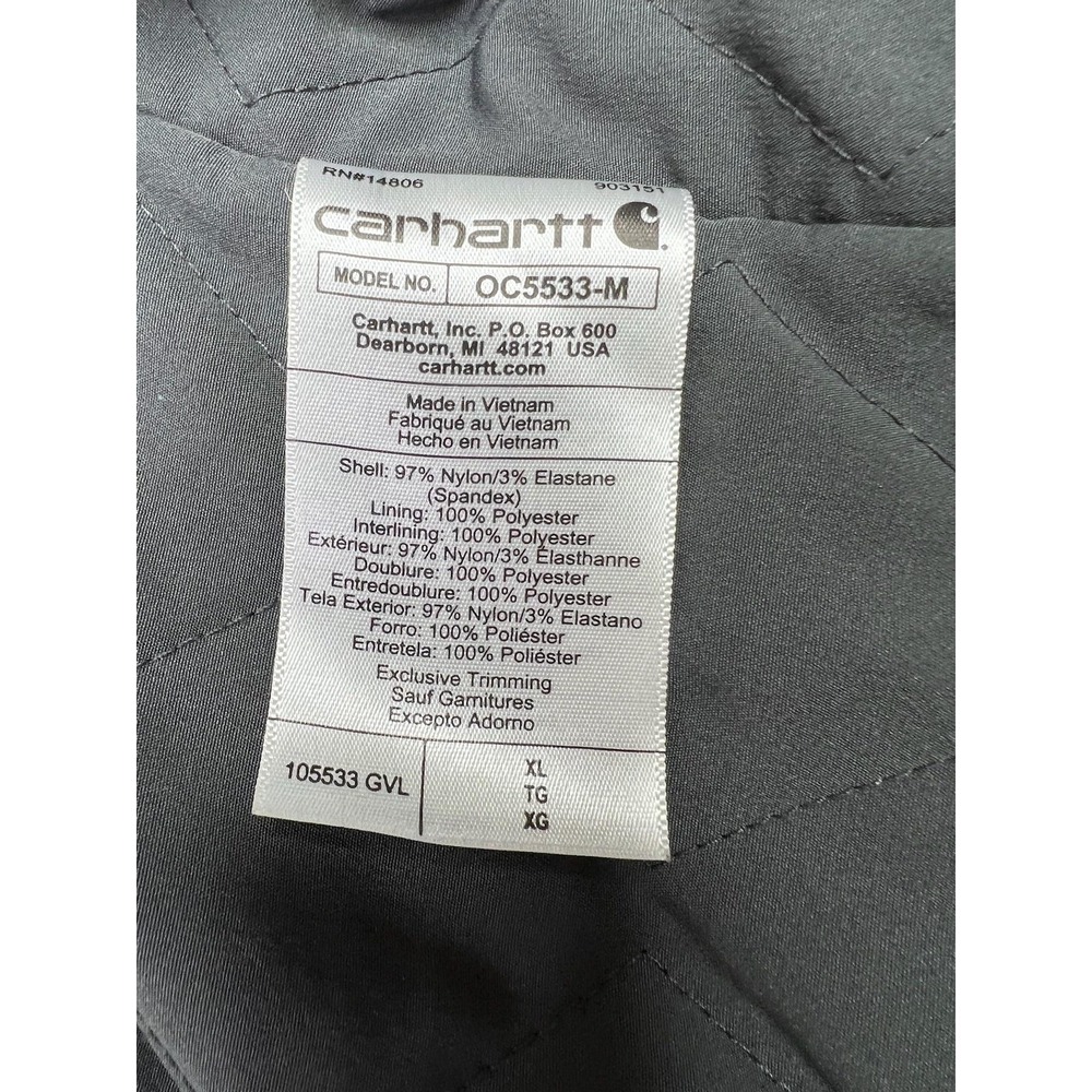 Carhartt Super‎ Dux Coat Mens XL Gray Hooded Insulated Work Parka OC5533-M - Picture 11 of 14